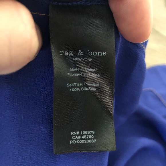 RAG & BONE Shields Long Sleeve Mini Dress in Electric Blue Size Medium - Picture 11 of 13